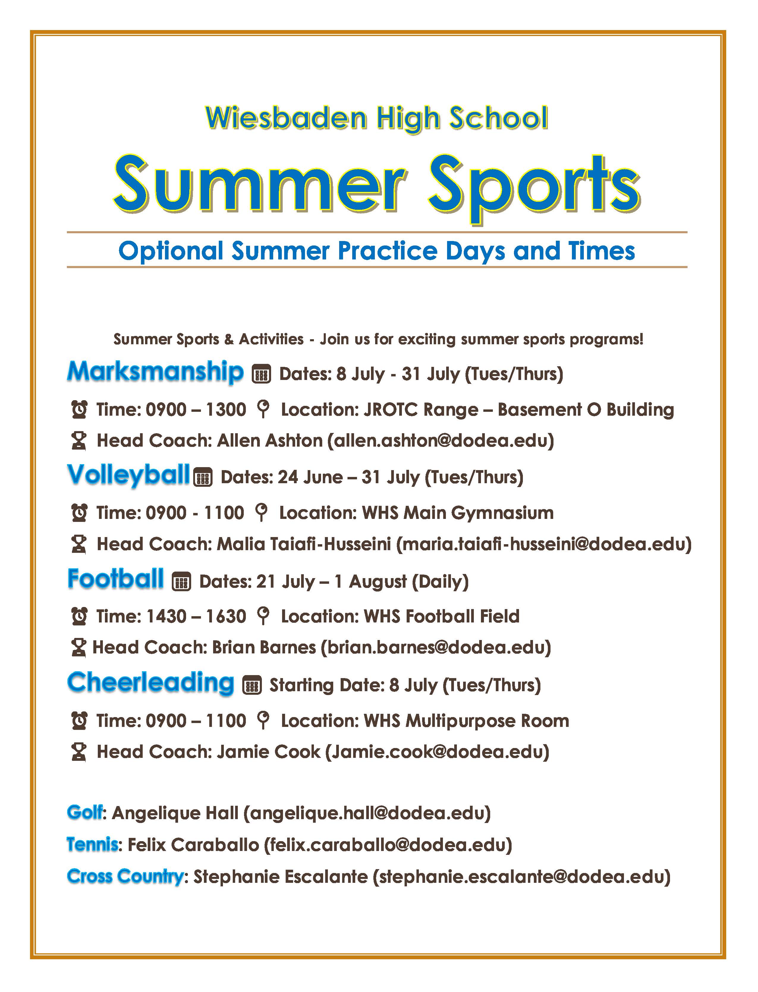 Athletic Conditioning Schedule